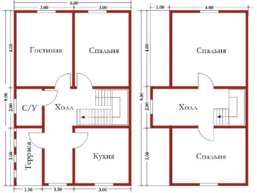 Планировка дома 6 на 9: разнообразие проектов и планировочных решений Планировка дома 6 на 9: разнообразие проектов и планировочных решений